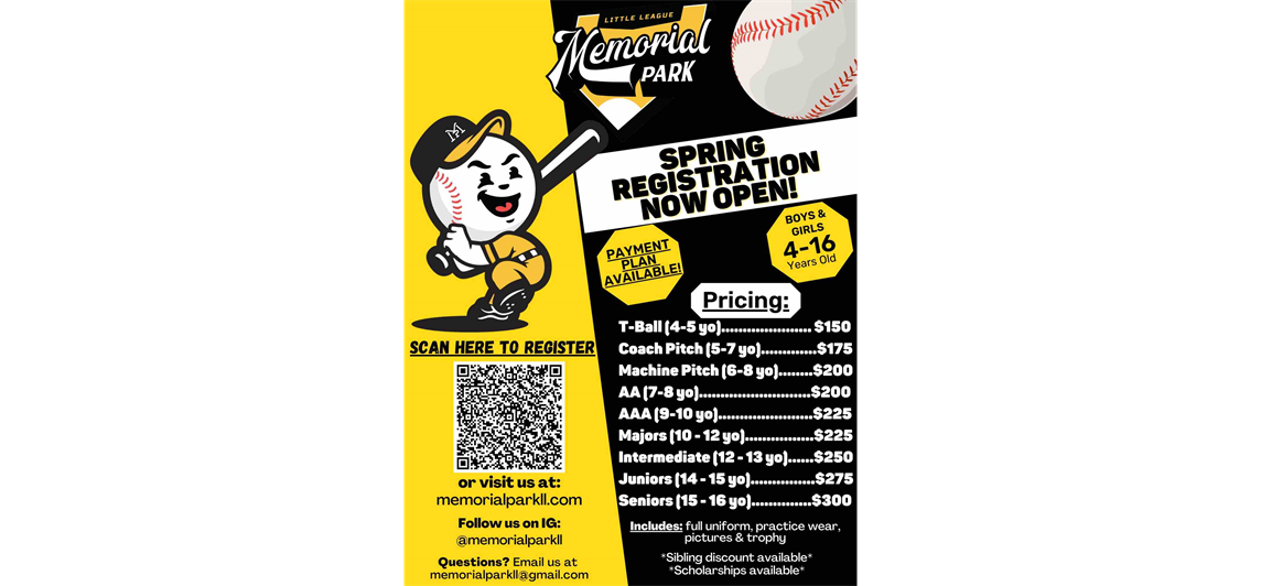 2024 Spring Season - Registration NOW OPEN!